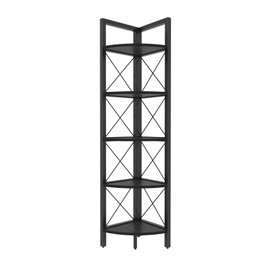 Hanah Home Estantería Moderna e Industrial Black 160 cm de Altura